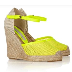 Stella McCartney Neon Yellow Mesh Espadrille, Sz Unable to Read, fits like 8.5